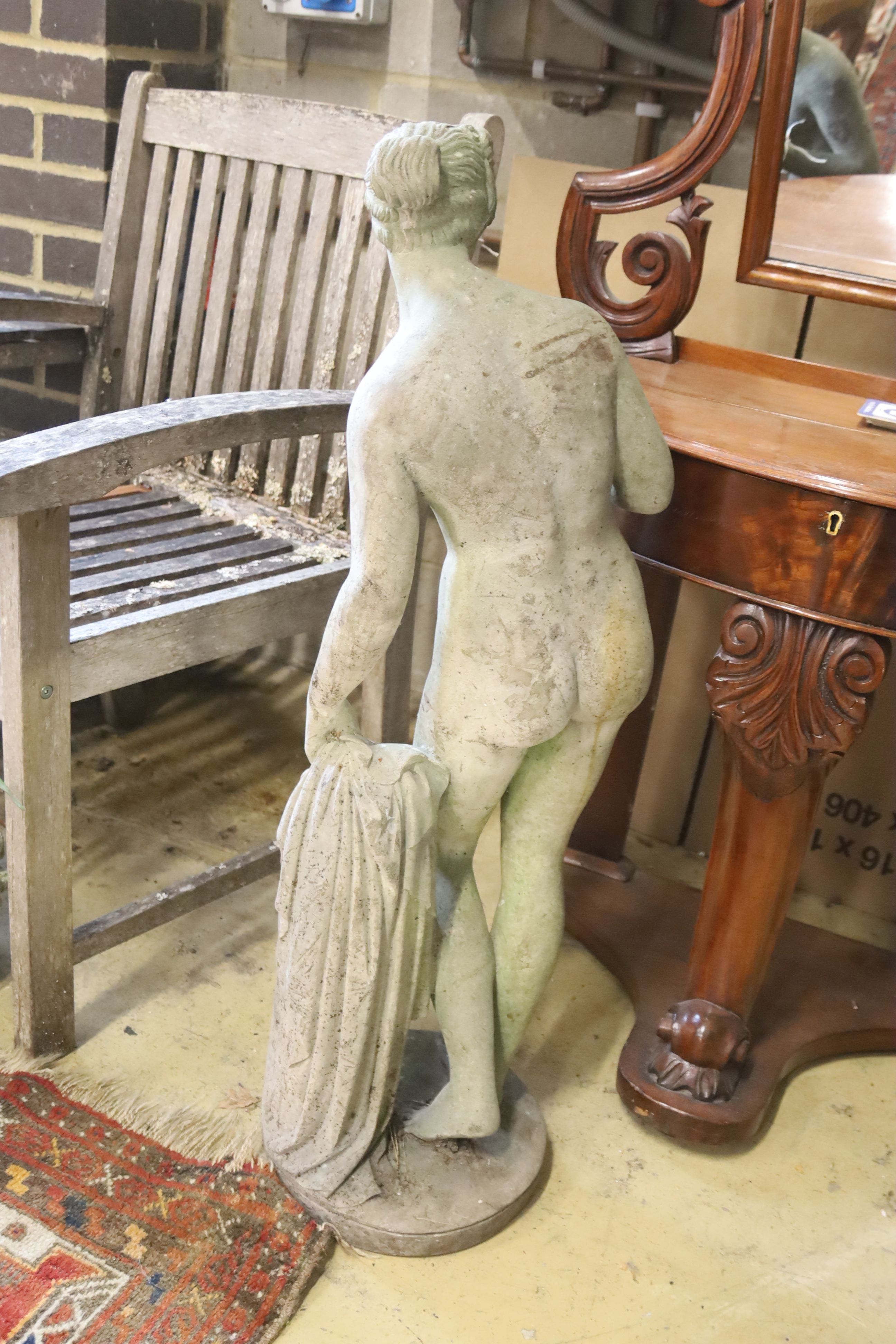 A reconstituted marble garden statue, height 89cm